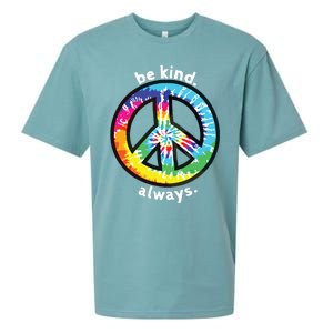 Be Kind Always Tie Dye Peace Sign Spread Kindness Sueded Cloud Jersey T-Shirt