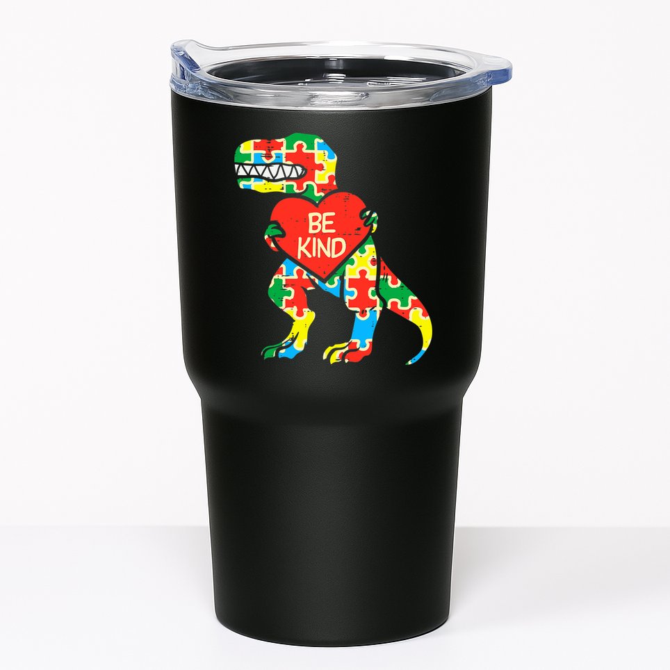 Be Kind Autism Awareness Dinosaur Boy Girl Toddlers Tumbler