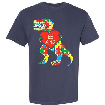 Be Kind Autism Awareness Dinosaur Boy Girl Toddlers Garment-Dyed Heavyweight T-Shirt