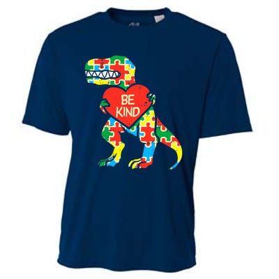 Be Kind Autism Awareness Dinosaur Boy Girl Toddlers Cooling Performance Crew T-Shirt