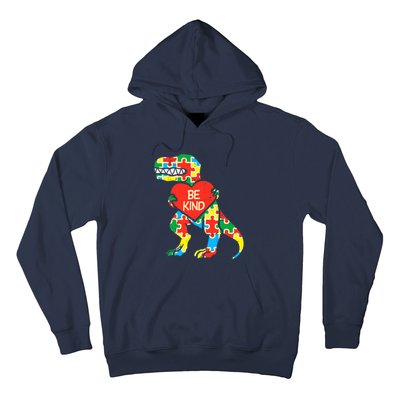 Be Kind Autism Awareness Dinosaur Boy Girl Toddlers Hoodie