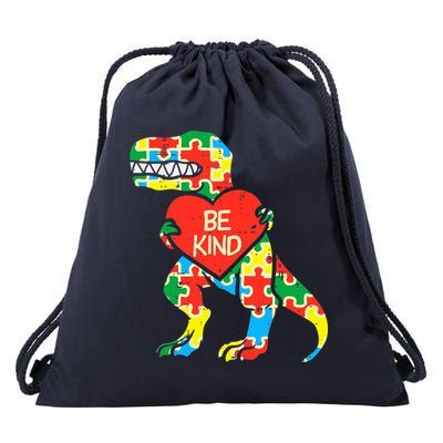Be Kind Autism Awareness Dinosaur Boy Girl Toddlers Drawstring Bag