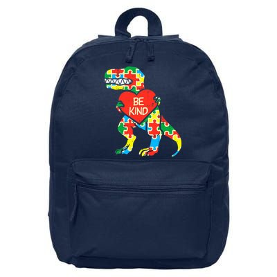 Be Kind Autism Awareness Dinosaur Boy Girl Toddlers 16 in Basic Backpack