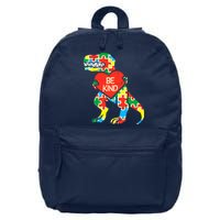 Be Kind Autism Awareness Dinosaur Boy Girl Toddlers 16 in Basic Backpack