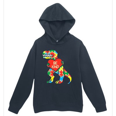 Be Kind Autism Awareness Dinosaur Boy Girl Toddlers Urban Pullover Hoodie