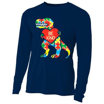 Be Kind Autism Awareness Dinosaur Boy Girl Toddlers Cooling Performance Long Sleeve Crew