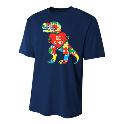 Be Kind Autism Awareness Dinosaur Boy Girl Toddlers Youth Performance Sprint T-Shirt
