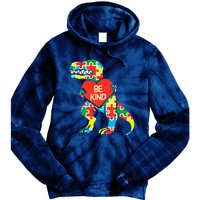 Be Kind Autism Awareness Dinosaur Boy Girl Toddlers Tie Dye Hoodie