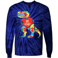 Be Kind Autism Awareness Dinosaur Boy Girl Toddlers Tie-Dye Long Sleeve Shirt