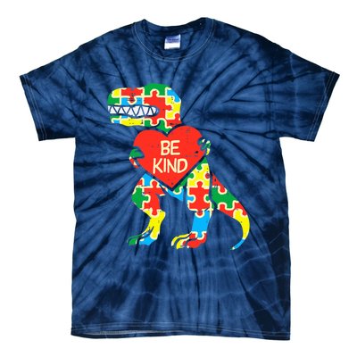 Be Kind Autism Awareness Dinosaur Boy Girl Toddlers Tie-Dye T-Shirt