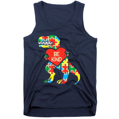 Be Kind Autism Awareness Dinosaur Boy Girl Toddlers Tank Top