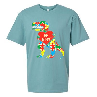 Be Kind Autism Awareness Dinosaur Boy Girl Toddlers Sueded Cloud Jersey T-Shirt