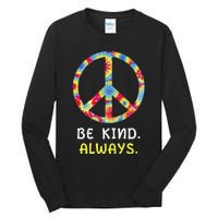 Be Kind Always Kindness Tie Dye Peace Sign Vintage Retro Tall Long Sleeve T-Shirt