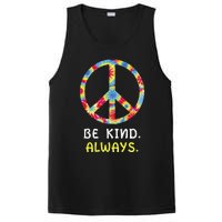 Be Kind Always Kindness Tie Dye Peace Sign Vintage Retro PosiCharge Competitor Tank