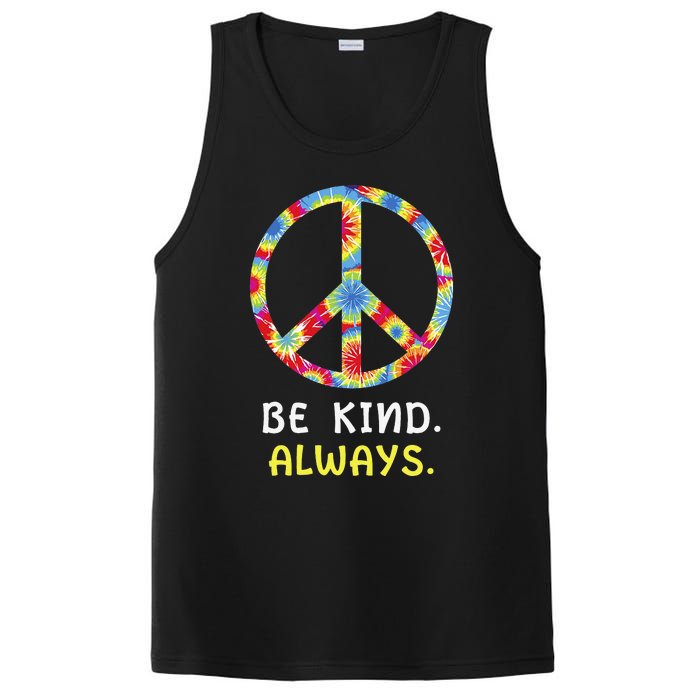 Be Kind Always Kindness Tie Dye Peace Sign Vintage Retro PosiCharge Competitor Tank