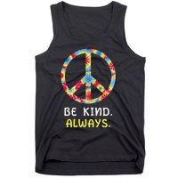 Be Kind Always Kindness Tie Dye Peace Sign Vintage Retro Tank Top