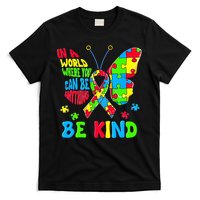 Be Kind Autism Awareness Kindness Puzzle Ribbon Butterfly T-Shirt