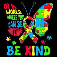 Be Kind Autism Awareness Kindness Puzzle Ribbon Butterfly T-Shirt
