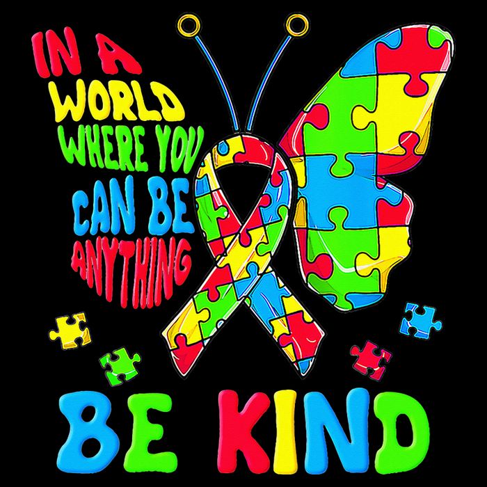 Be Kind Autism Awareness Kindness Puzzle Ribbon Butterfly 16 in Basic Backpack