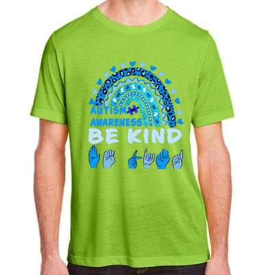 Be Kind Autism Awareness Rainbow Trendy BoHo Rainbow Leopard Print Adult ChromaSoft Performance T-Shirt