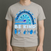 Be Kind Autism Awareness Rainbow Trendy BoHo Rainbow Leopard Print T-Shirt