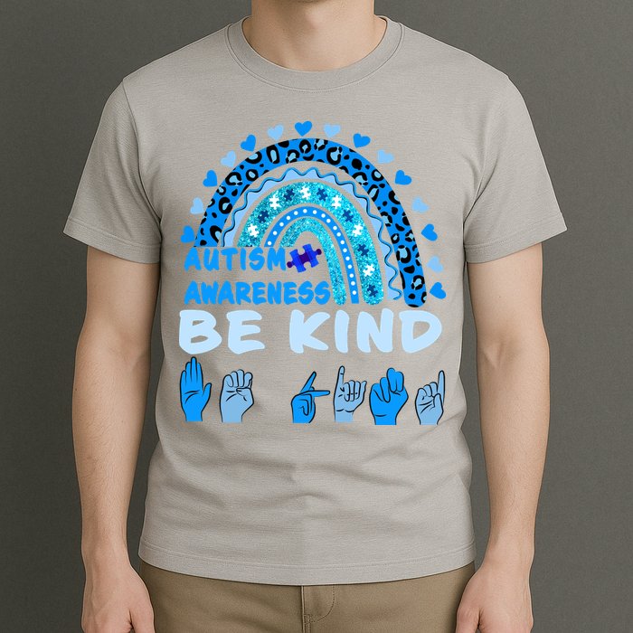 Be Kind Autism Awareness Rainbow Trendy BoHo Rainbow Leopard Print T-Shirt