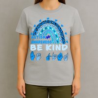 Be Kind Autism Awareness Rainbow Trendy BoHo Rainbow Leopard Print T-Shirt