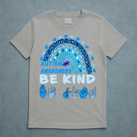 Be Kind Autism Awareness Rainbow Trendy BoHo Rainbow Leopard Print T-Shirt