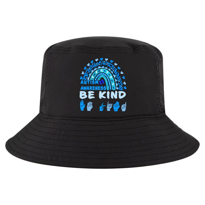 Be Kind Autism Awareness Rainbow Trendy BoHo Rainbow Leopard Print Cool Comfort Performance Bucket Hat
