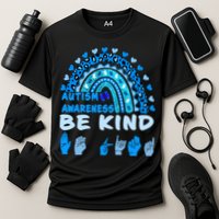 Be Kind Autism Awareness Rainbow Trendy BoHo Rainbow Leopard Print Performance Shirt