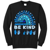 Be Kind Autism Awareness Rainbow Trendy BoHo Rainbow Leopard Print Sweatshirt