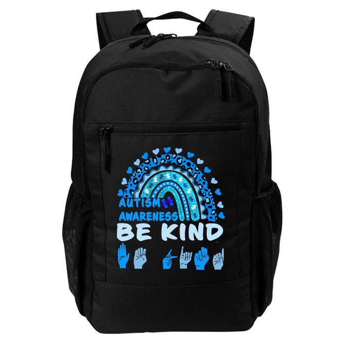 Be Kind Autism Awareness Rainbow Trendy BoHo Rainbow Leopard Print Backpack