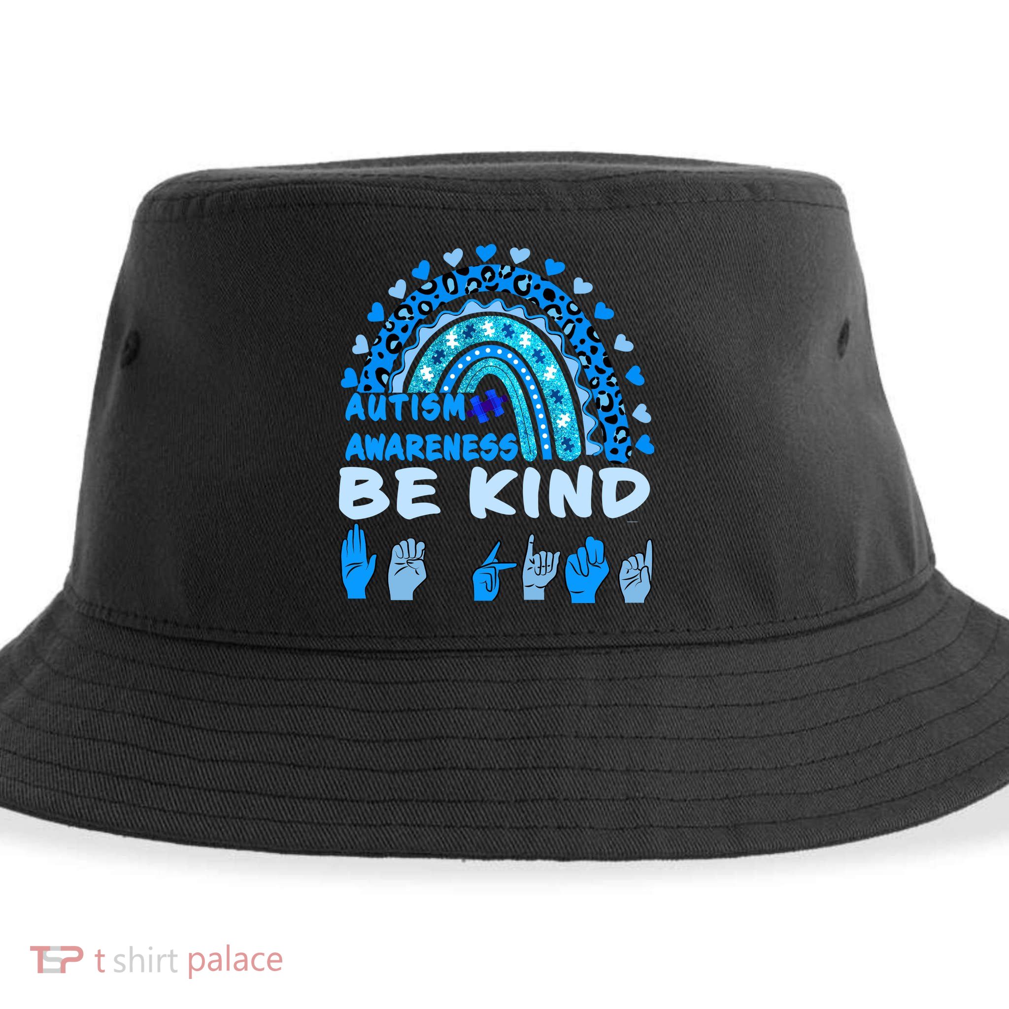 Be Kind Autism Awareness Rainbow Trendy BoHo Rainbow Leopard Print Sustainable Bucket Hat