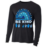 Be Kind Autism Awareness Rainbow Trendy BoHo Rainbow Leopard Print Cooling Performance Long Sleeve Crew