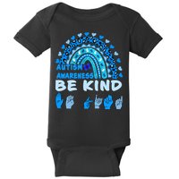Be Kind Autism Awareness Rainbow Trendy BoHo Rainbow Leopard Print Baby Bodysuit