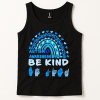 Be Kind Autism Awareness Rainbow Trendy BoHo Rainbow Leopard Print Tank Top