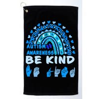 Be Kind Autism Awareness Rainbow Trendy BoHo Rainbow Leopard Print Golf Towel