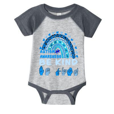 Be Kind Autism Awareness Rainbow Trendy BoHo Rainbow Leopard Print Infant Baby Jersey Bodysuit