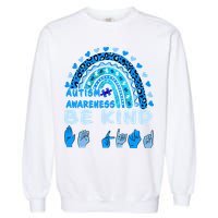 Be Kind Autism Awareness Rainbow Trendy BoHo Rainbow Leopard Print Garment-Dyed Sweatshirt