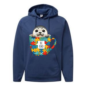 Be Kind Autism Awareness Kindness Month Gift Performance Fleece Hoodie