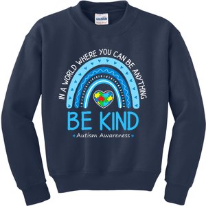 Be Kind Autism Awareness Leopard Rainbow Choose Kindness Kids Sweatshirt