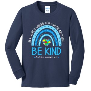 Be Kind Autism Awareness Leopard Rainbow Choose Kindness Kids Long Sleeve Shirt