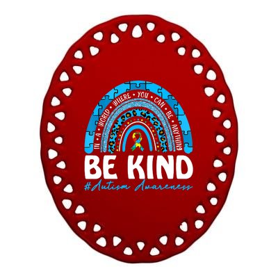 Be Kind Autism Awareness Ceramic Oval Ornament