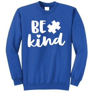 Be Kind Autism Mom Gift Awareness Puzzle Piece Kindness Cool Gift Tall Sweatshirt