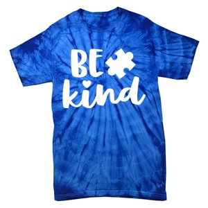 Be Kind Autism Mom Gift Awareness Puzzle Piece Kindness Cool Gift Tie-Dye T-Shirt