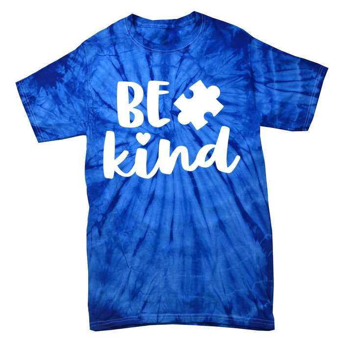 Be Kind Autism Mom Gift Awareness Puzzle Piece Kindness Cool Gift Tie-Dye T-Shirt