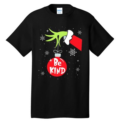 Be Kind At Anytime Teacher Jingle Ball Christmas Grinchmas Tall T-Shirt