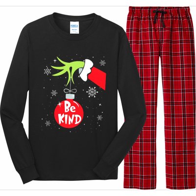 Be Kind At Anytime Teacher Jingle Ball Christmas Grinchmas Long Sleeve Pajama Set