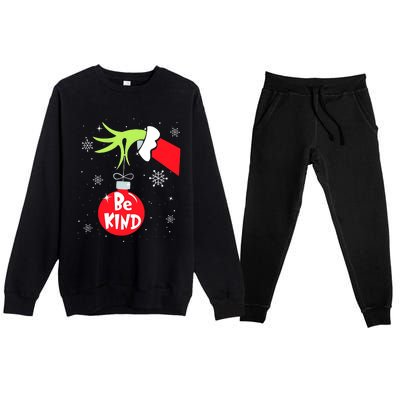 Be Kind At Anytime Teacher Jingle Ball Christmas Grinchmas Premium Crewneck Sweatsuit Set