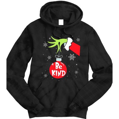 Be Kind At Anytime Teacher Jingle Ball Christmas Grinchmas Tie Dye Hoodie